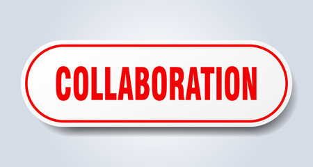 collaboration sign. rounded isolated button. white sticker