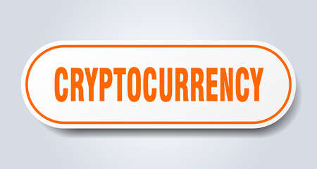 cryptocurrency sign. rounded isolated button. white sticker