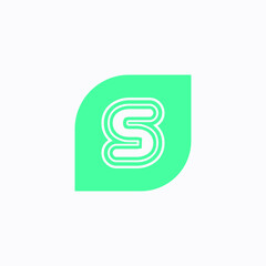 Letter S Leaf Logo Design Template Element