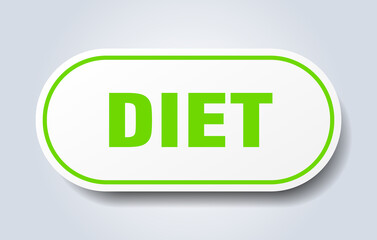 diet sign. rounded isolated button. white sticker