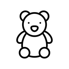 baby toy related baby tedy bear with hand and legs for baby or kids vectors in lineal style,
