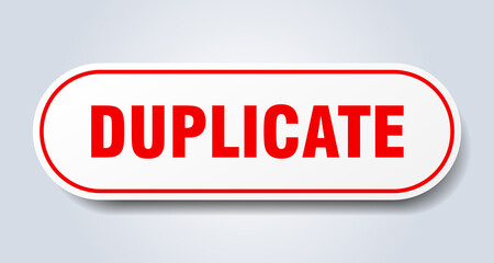 duplicate sign. rounded isolated button. white sticker