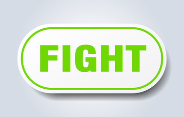 Fototapeta premium fight sign. rounded isolated button. white sticker