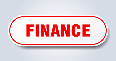 finance sign. rounded isolated button. white sticker
