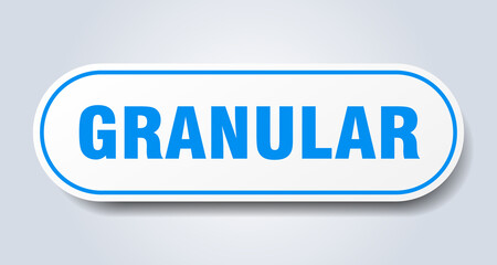 granular sign. rounded isolated button. white sticker