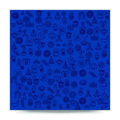 Set of Hand draw Happy Diwali Doodle backgrounds. Objects from Diwali doodle icons.	
