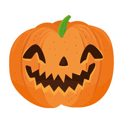 halloween pumpkin cartoon design, happy holiday and scary theme Vector illustration
