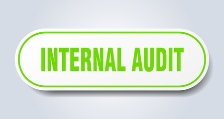 internal audit sign. rounded isolated button. white sticker