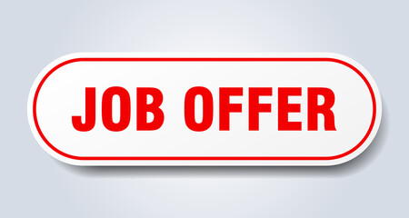 job offer sign. rounded isolated button. white sticker