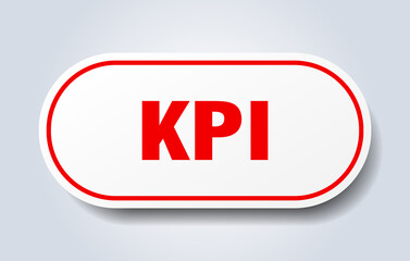 kpi sign. rounded isolated button. white sticker