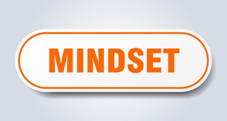 mindset sign. rounded isolated button. white sticker