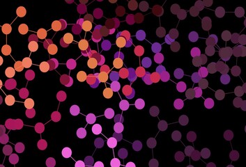 Dark Pink, Yellow vector pattern with artificial intelligence network.