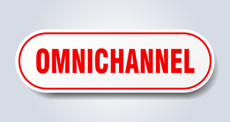 omnichannel sign. rounded isolated button. white sticker