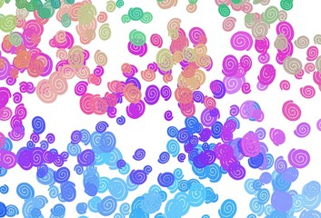 Light Multicolor, Rainbow vector template with bent lines.