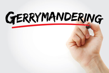 Fototapeta premium Gerrymandering text with marker, concept background