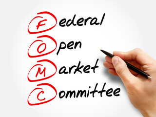 FOMC - Federal Open Market Committee acronym, business concept background