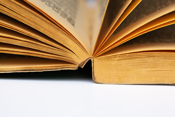 open book with a ot of pages on white background