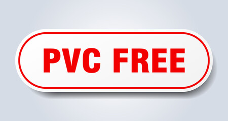 pvc free sign. rounded isolated button. white sticker