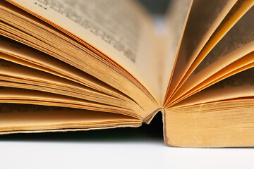 open book with a ot of pages on white background