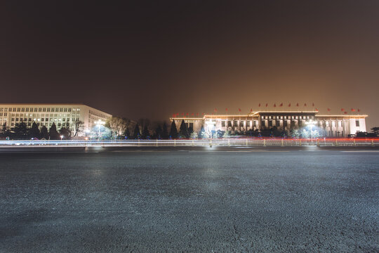 Car lights at night in Beijing,time exposure