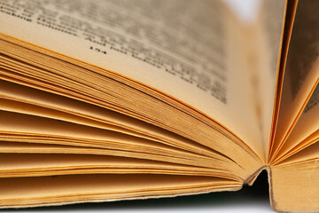 open book with a ot of pages on white background