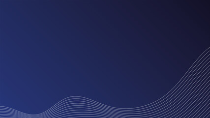 Abstract blue background with wavy lines at the bottom and text space in the center