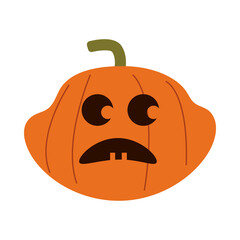 halloween pumpkin with face flat style icon