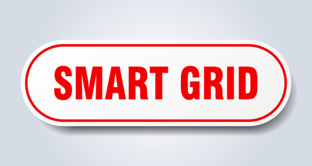 smart grid sign. rounded isolated button. white sticker