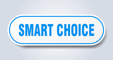 smart choice sign. rounded isolated button. white sticker