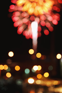 Out of focus 4th of July fireworks