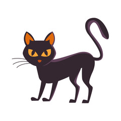 halloween cat black isolated icon