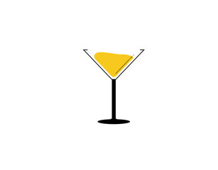 Drinking Glass Flat Icon on white background in vector illustration