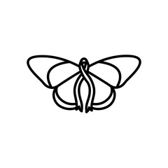 butterfly with breast cancer ribbon