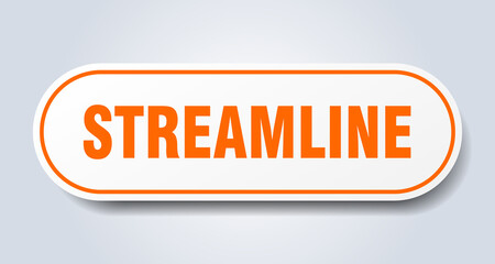 streamline sign. rounded isolated button. white sticker