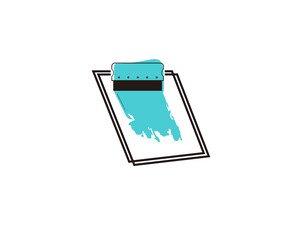 screen printing Flat Icon on white background in vector illustration