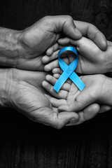 prostate cancer ribbon black and white.