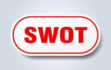 swot sign. rounded isolated button. white sticker