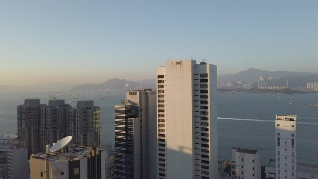 Hong Kong city skyline , view from skyscraper building