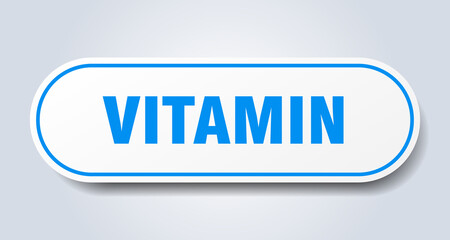 vitamin sign. rounded isolated button. white sticker