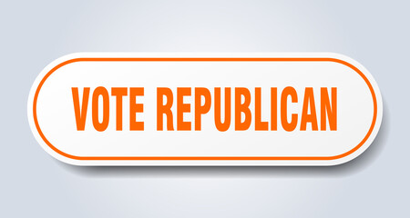 vote republican sign. rounded isolated button. white sticker