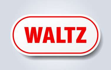 waltz sign. rounded isolated button. white sticker