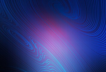 Dark Pink, Blue vector texture with curved lines.