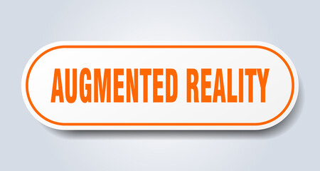 augmented reality sign. rounded isolated button. white sticker