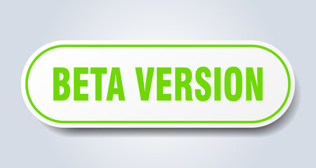 beta version sign. rounded isolated button. white sticker