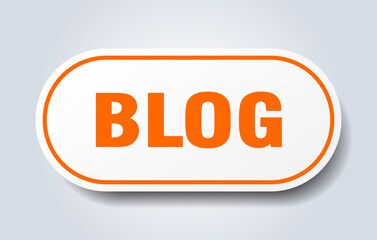 blog sign. rounded isolated button. white sticker