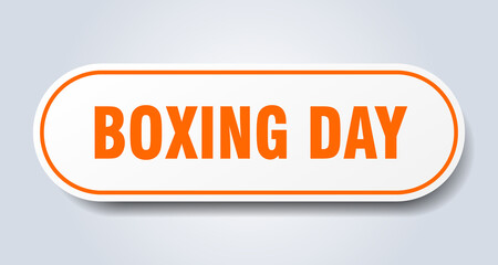 boxing day sign. rounded isolated button. white sticker