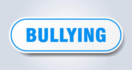 bullying sign. rounded isolated button. white sticker