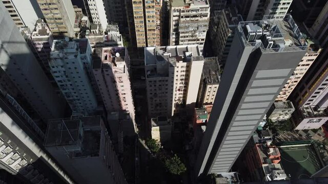 hong Kong city skyline , view from skyscraper building
