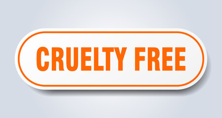 cruelty free sign. rounded isolated button. white sticker