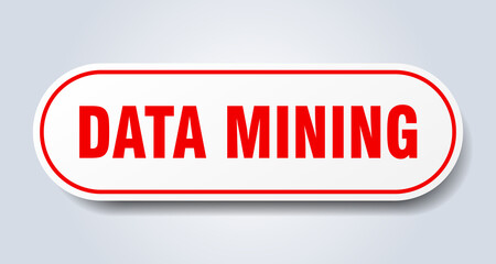 data mining sign. rounded isolated button. white sticker